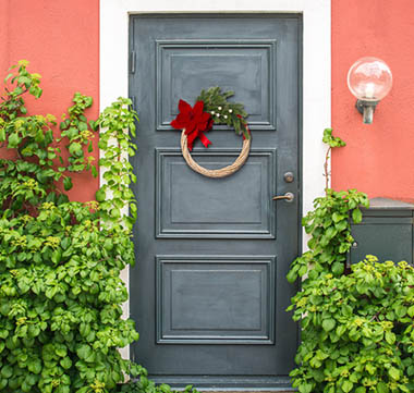  - Velvet Poinsettia Door Wreath