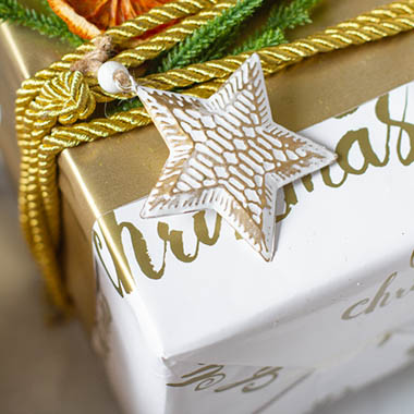  - White & Gold Christmas Gift Wrap