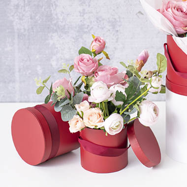  - Pink Perfection Roses In Hat Box