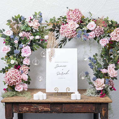  - Shades of Pink Roses & Hydrangeas Table Arch