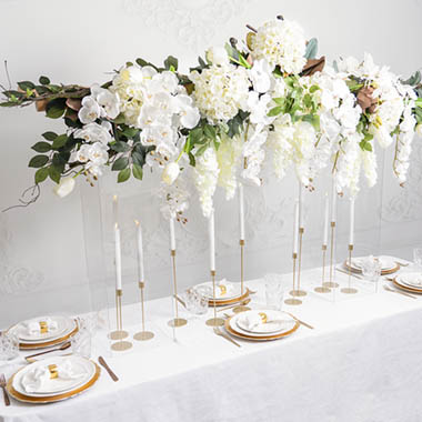  - Draping phalaenopsis orchids table arch