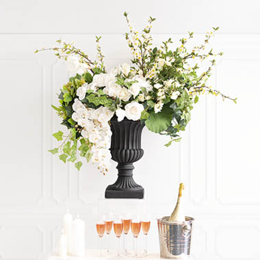 Glamorous Orchids & Roses in Grecian Urn