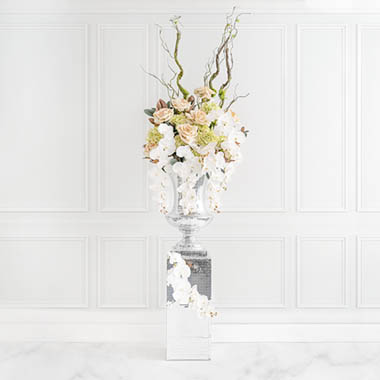 Opulent Orchids in Mosaic Urn