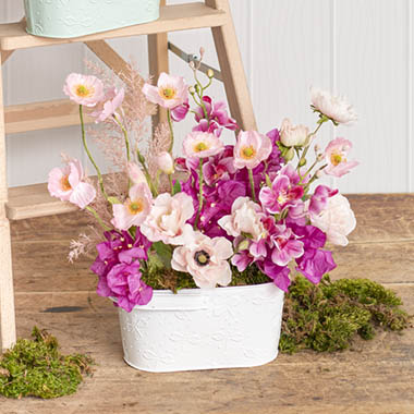  - Shades of Pink Poppies in Tote Planter