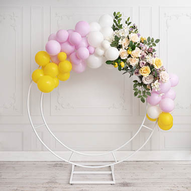 Pops of Gold & Pink Balloons & Blooms