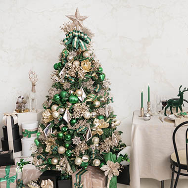 Emerald & Champagne Christmas Tree