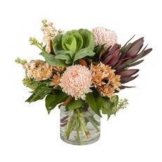 Interflora Peach & Green Flower Bouquet in vase