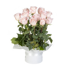 Interflora 12 Pink Rose Box Arrangement