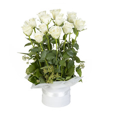 Interflora 12 White Rose Box Arrangement