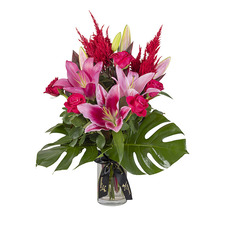 Interflora Pink Lily & Rose Vase Arrangement