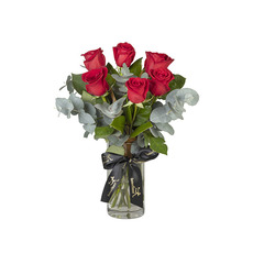 Interflora 6 Red Rose Vase Arrangement