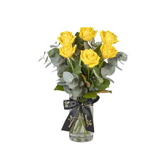 Interflora 6 Yellow Rose Vase Arrangement