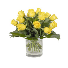 Interflora 12 Yellow Rose Bouquet in Vase