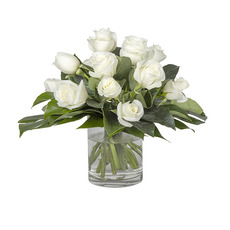 Interflora 12 White Rose Bouquet in Vase