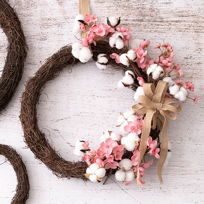 Cherry Blossoms & Cotton Wreath