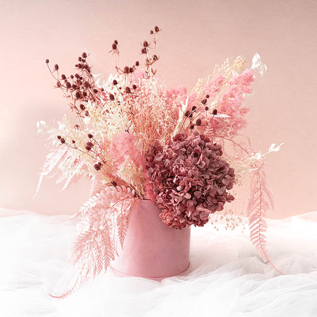 Everlasting Preserved Pink Floral Arrangement