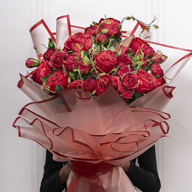 Magnificent English Red Roses Bouquet