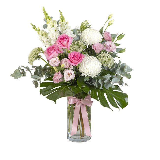 Interflora Pink & White Flower Vase Arrangement