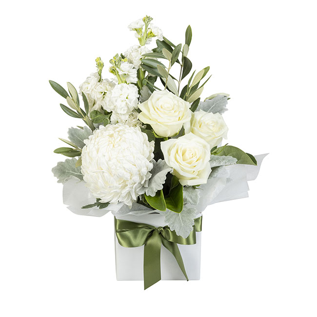 Interflora White Rose & Disbud Arrangement