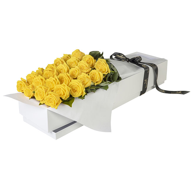 Interflora 24 Yellow Roses in Presentation Box