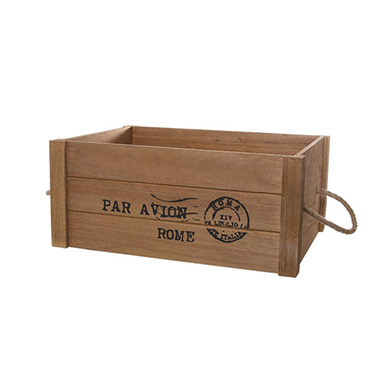 Wooden Crate Box Air Mail Set of 2 Brown (41.5x31.5x17.5cmH)