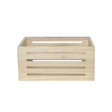Wooden Crate Box Slats Natural (40x30x18cmH) Set 3