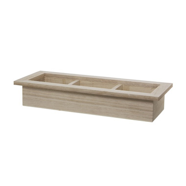 Wooden Crates & Boxes - Wooden Planter Box Seeding Partitions Natural 26x10.5x5.3cmH