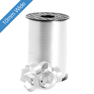Ribbon Curling 10mm White (10mmx100m)