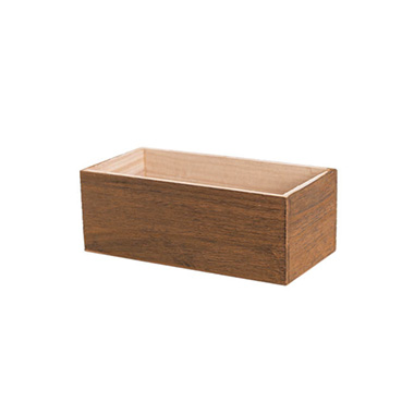 Wooden Crates & Boxes - Wooden Trough Hamper Planter Brown (24x12x9cmH)