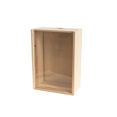 Wooden Crates & Boxes - Wooden Box with Sliding Lid (35x25x14cmH)