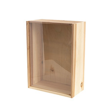 Wooden Crates & Boxes - Wooden Box with Sliding Lid (40x30x15cmH)