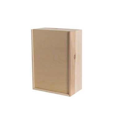 Wooden Crates & Boxes - Wooden Box with Wooden Sliding Lid (35x25x14cmH)