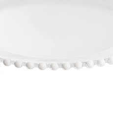 Clear Charger Plate with Beaded Edge White (32cmD)
