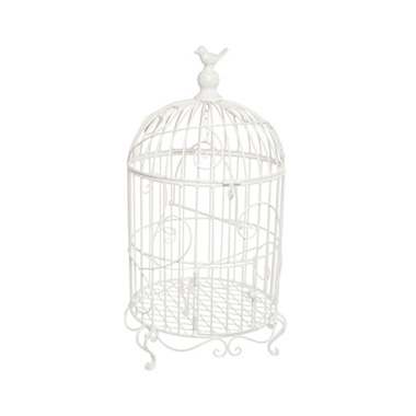  - Wedding Birdcage D30x55cmH White