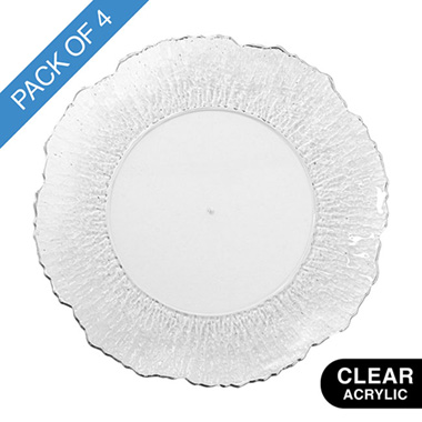 Charger Plates - Starburst Charger Plate Pack 4 Clear (33cmD)