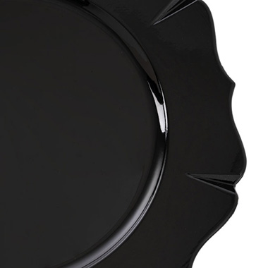 Scallop Rim Charger Plate Pack 4 Black (33cmD)
