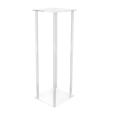 Wedding Centrepieces - Acrylic Centrepiece Square Flower Stand Clear (25x25x70cmH)