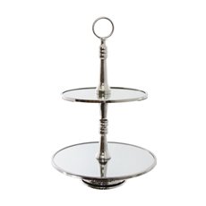 Cake Stands - Annabelle Cake Stand 2 Tiers Silver (25x40cmH)