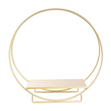 Circular Frame Cake Stand w Metal Base Gold (70x29x71cmH)