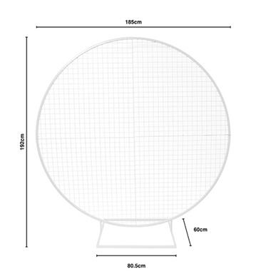 Backdrop Medium Circular Frame with Mesh White (185cmD)