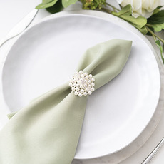 Pearl Flower Napkin Ring Silver (4cmD)