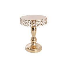 Cake Stands - Crystal Metal Base Cake Stand Gold (20cmDx26.5cmH)