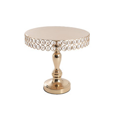 Cake Stands - Crystal Metal Base Cake Stand Gold (30cmDx32cmH)