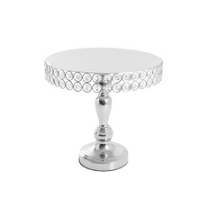 Cake Stands - Crystal Metal Base Cake Stand Silver (30cmDx32cmH)