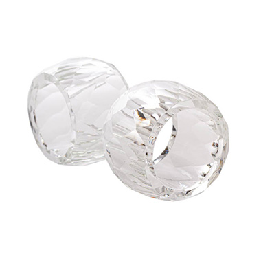 Napkin Rings - Acrylic Crystal Napkin Ring Pack 2 Clear (3.8cmD)