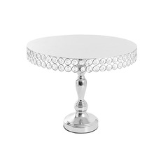 Cake Stands - Crystal Metal Base Cake Stand Silver (40cmDx35cmH)