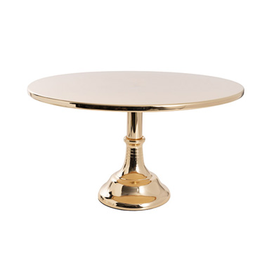 Cake Stands - Classic Gloss Metal Cake Stand Gold (40cmDx25cmH)
