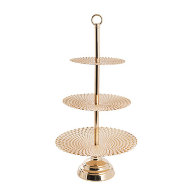 Cake Stands - Cupcake Stand 3 Tier Gold (27x53cmH)