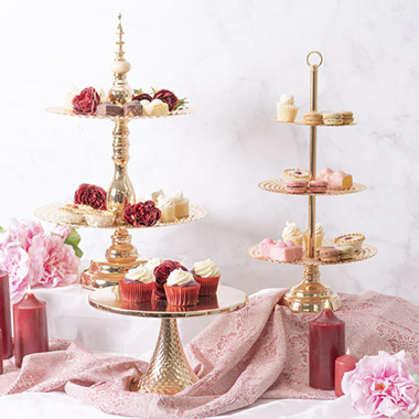 Cupcake Stand 3 Tier Gold (27x53cmH)