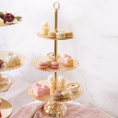 Cupcake Stand 3 Tier Gold (27x53cmH)